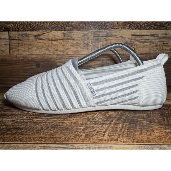 Skechers BOBS Womens Plush Golden Hour White Slip‎ On Mesh Loafer sz 10 - Picture 6 of 10
